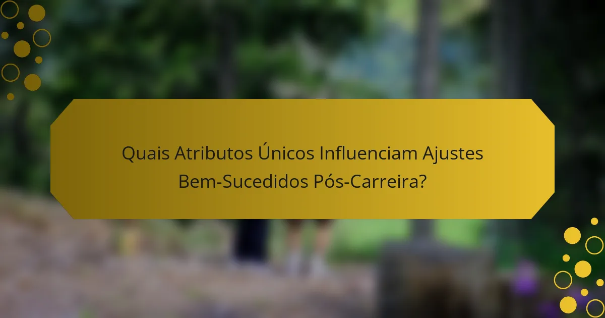 Quais Atributos Únicos Influenciam Ajustes Bem-Sucedidos Pós-Carreira?