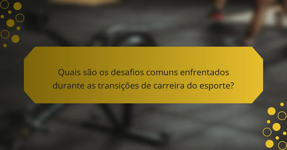 Quais são os desafios comuns enfrentados durante as transições de carreira do esporte?